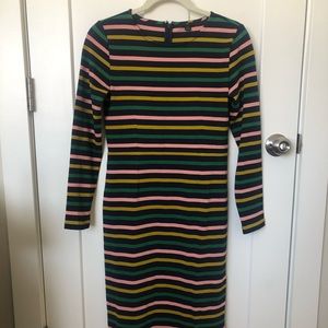 J. Crew long sleeve striped midi dress
